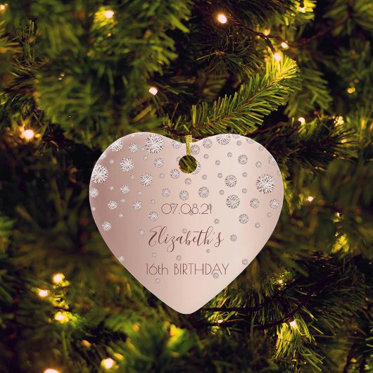 Sweet 16 Rose Golddiamanten Keramik Ornament