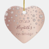 Sweet 16 Rose Golddiamanten Keramik Ornament (Hinten)