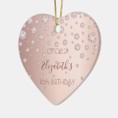 Sweet 16 Rose Golddiamanten Keramik Ornament (Links)