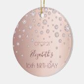 Sweet 16 Rose Golddiamanten Keramik Ornament (Links)