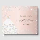 Sweet 16 Rose Goldkleid Geburtstag Gästebuch (Vorderseite)