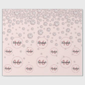 Sweet 16 Rose Goldpinke Diamanten Geschenkpapier (Flach)