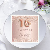 Sweet 16 Rose Goldrot Rosa Name elegant Serviette