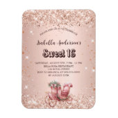 Sweet 16 Rose Goldschmiede Luxus Einladung Magnet (Vertikal)