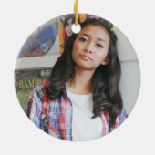 Sweet 16 Rose Rosa Foto Name Keramik Ornament (Hinten)