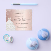 Sweet 16 Rose Silber Kleid Budget Save the Date Flyer (Einzeln)