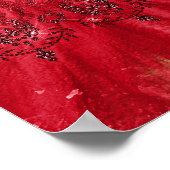 Sweet 16 Rot Gold Kleid Blumenempfang Poster (Ecke)