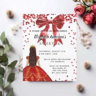 Sweet 16 Rot-Weiß-Kleid Einladung