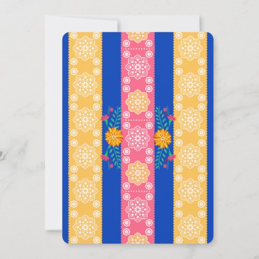 Sweet 16 Royal Blue Fiesta Blume 16. Einladung (Rückseite)