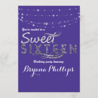 Sweet 16 Royal Blue Glitzer Sliver Party Glam