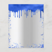 Sweet 16 Royal Blue Silber Einladung Budget Flyer (Hinten)