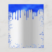 Sweet 16 Royal Blue Silber Einladung Budget Flyer (Hinten)