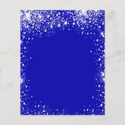 Sweet 16 Royal Blue Silver Kleid Einladung Flyer (Hinten)