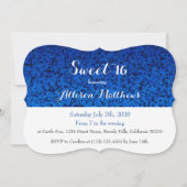 Sweet 16 Royal Blue Sparkle Einladung (Vorderseite)