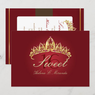 SWEET 16/RUBY TIARA Einladungen/DIY Farbe+Schrifte Einladung