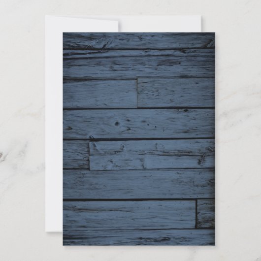 Sweet 16 rustikal blaue Holzbalken hell modern Einladung (Rückseite)