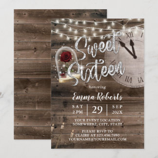 Sweet 16 Rustikale Märchenbaumesse Barnholz Geburt Einladung