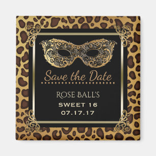 Sweet 16 Save the Date 16. Geburtstag Ball Leopard Magnet