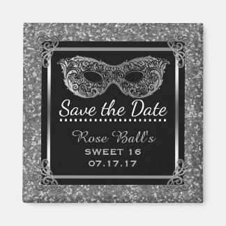 Sweet 16 Save the Date 16. Geburtstag Glam Silver Magnet