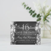 Sweet 16 "Save the Date" funkelnde Lichter Silber Save The Date (Stehend Vorderseite)