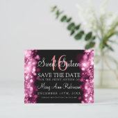 Sweet 16 "Save the Date" funkelnde Lights Blush Save The Date (Stehend Vorderseite)