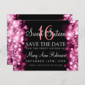 Sweet 16 "Save the Date" funkelnde Lights Blush Save The Date (Vorne/Hinten)