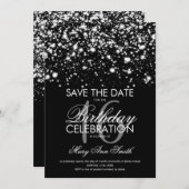 Sweet 16 "Save the Date" Silber Einladung (Vorne/Hinten)