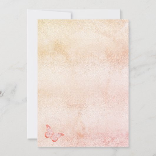 Sweet 16 Schmetterling Pampas Gras Blush Einladung (Rückseite)