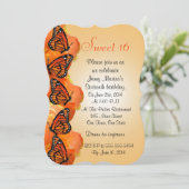 Sweet 16 Schmetterlinge Einladung (Stehend Vorderseite)