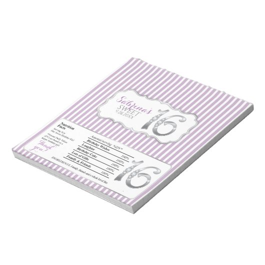 Sweet 16 Schokolade Bar Wrappers Notizblock (Rotiert)