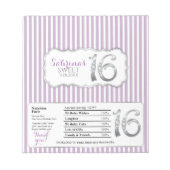 Sweet 16 Schokolade Bar Wrappers Notizblock (Vorderseite)