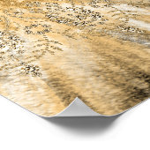 Sweet 16 Schwarz Gold Kleid Blumenempfang Poster (Ecke)