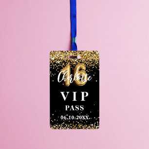 Sweet 16 Schwarz Gold VIP Party Pass Ausweis