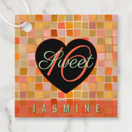 Sweet 16 Schwarz Herz Teeny Geschenkanhänger