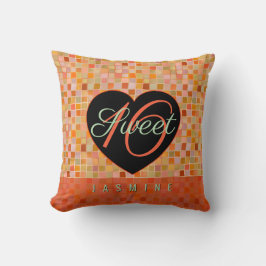 Sweet 16 Schwarz Herz Teeny Kissen