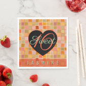 Sweet 16 Schwarz Herz Teeny Serviette (Beispiel)