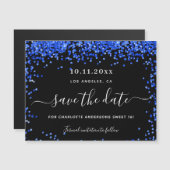 Sweet 16 schwarz königsblau speichern Sie den Datu Magnetkarte (Vorne/Hinten)