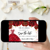 Sweet 16 schwarze goldene Kleiderfloralen glamourö Save The Date