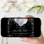 Sweet 16 schwarze Silberballons Save The Date