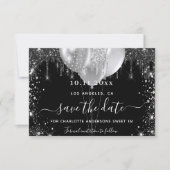 Sweet 16 schwarze Silberballons Save The Date (Vorderseite)