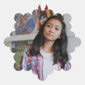 Sweet 16 Script Car Photo Snowflake Ornament Karte (Rückseite)