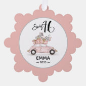 Sweet 16 Script Car Photo Snowflake Ornament Karte (Vorderseite)