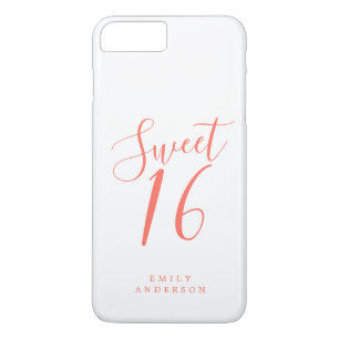 Sweet 16 Script Coral White 16. Geburtstag Case-Mate iPhone Hülle