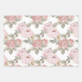 Sweet 16 Script Elegant Gold Glitzer Peony Floral Geschenkpapier Set (Vorderseite)