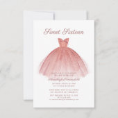 Sweet 16 Script Modern Dress Birthday Einladung (Vorderseite)