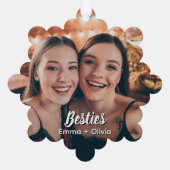 Sweet 16 Script Photo Bestie Snowflake Ornament (Rückseite)