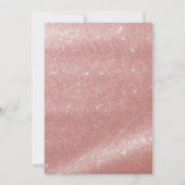 Sweet 16 Script Rose Gold Glitzer Geburtstag Einladung (Rückseite)