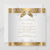 Sweet 16 Sechzehn Bronze Gold Imitate Diamond Part Einladung (Rückseite)