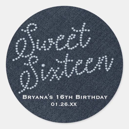 Sweet 16 Sechzehn Diamant & Diamanten Sticker (Vorderseite)