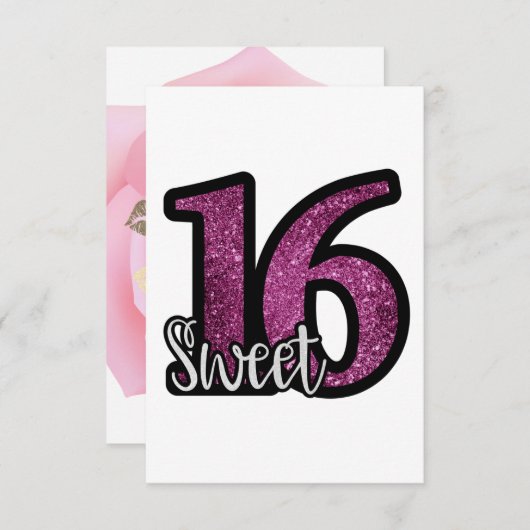 Sweet 16 Sechzehn Feier (Vorne/Hinten)